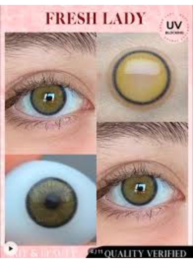 FRESH LADY Green Flare Colored Contact Lenses - Yearly Disposable Cosmetic Lenses for Makeup and Cosplay - Image 5
